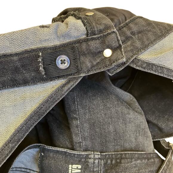 GAP Sz S Charcoal Black Maternity Denim Overalls Stretchy Adjustable Casual - Picture 10 of 16